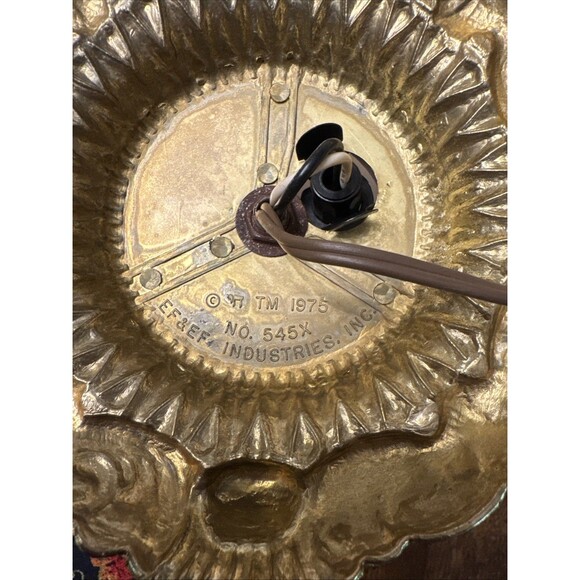 VTG Accurate Casting Hurricane Parlor Lamp Brown Floral Gone With The Wind WORKS - Picture 7 of 9